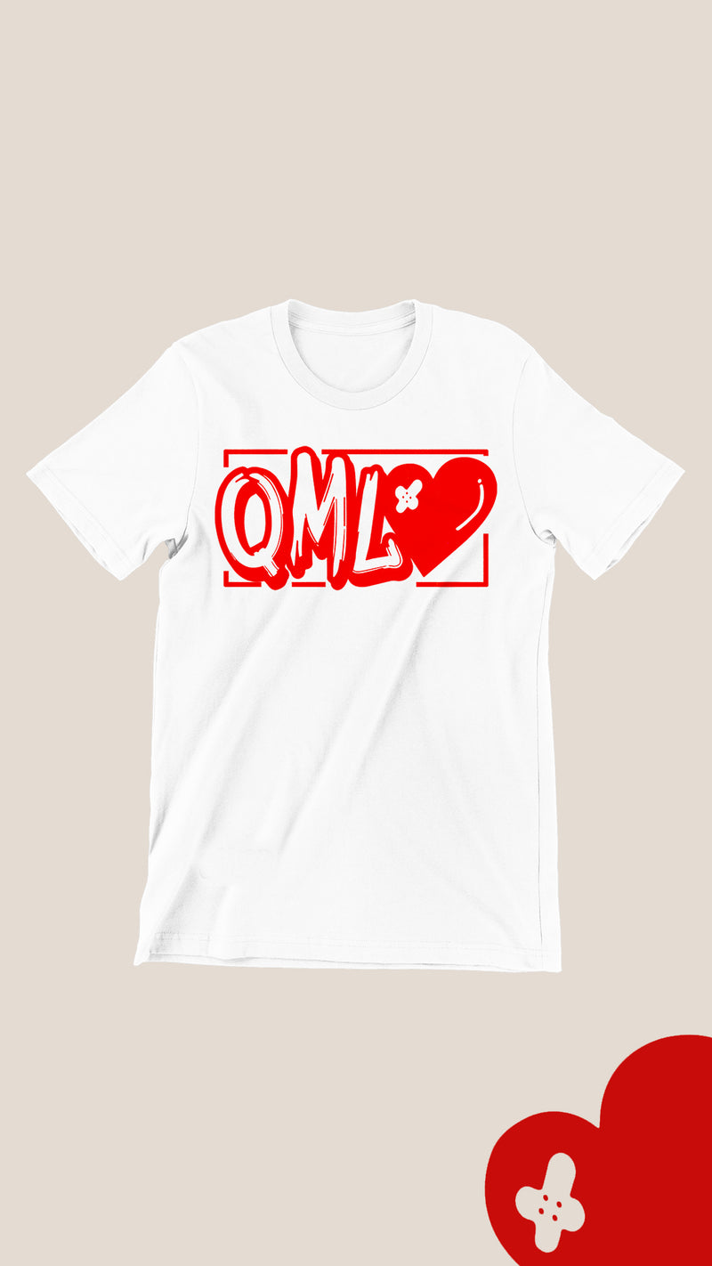 QMLH Boxed Logo Tee White