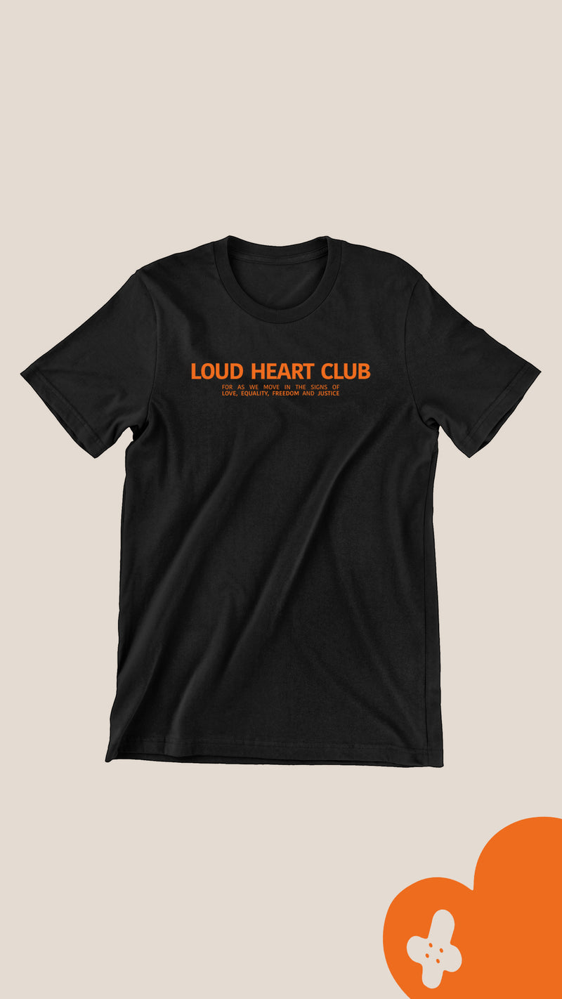 Loud Heart Club Tee - Black/Orange
