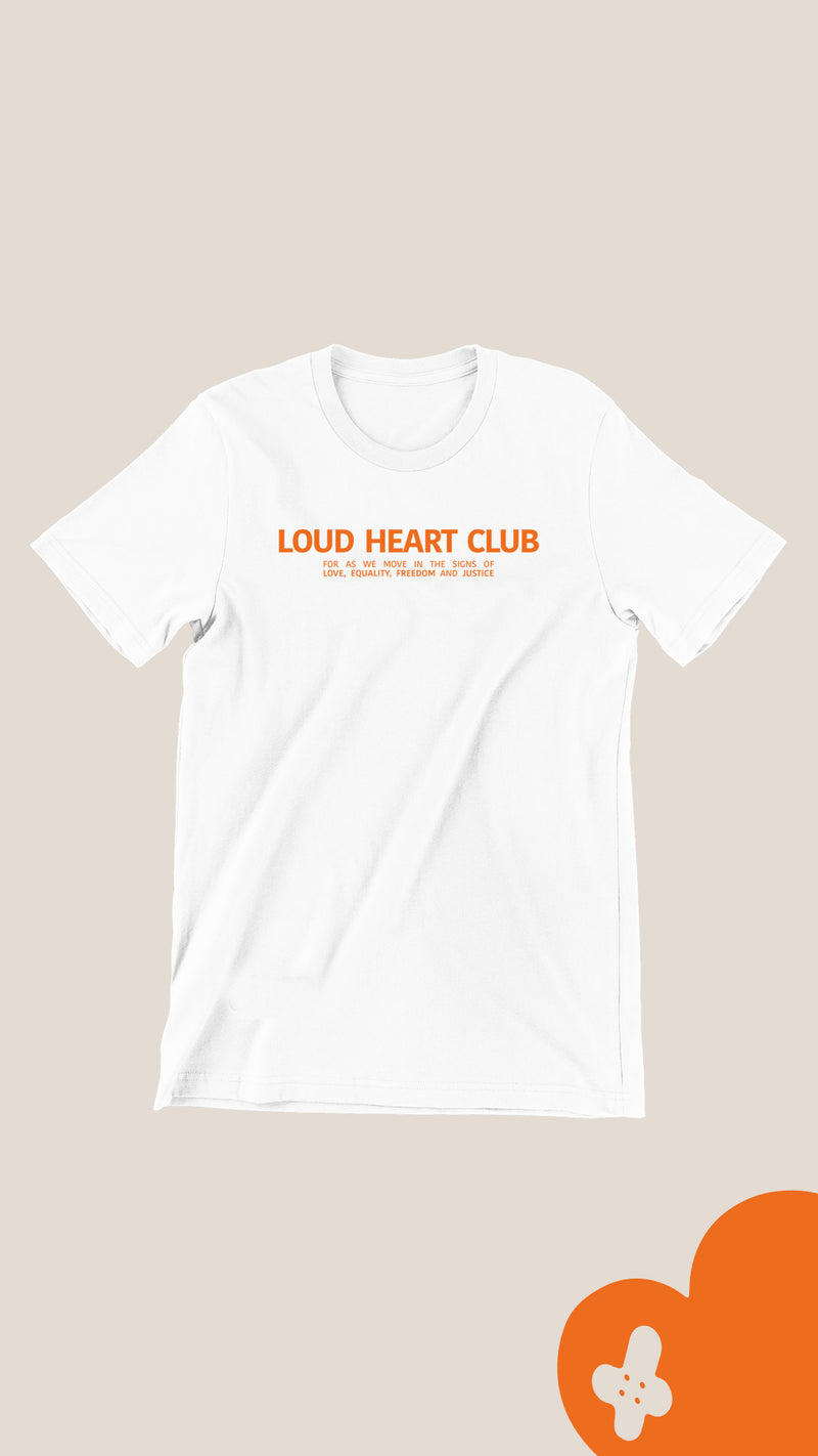 Loud Heart Club Tee - White/Orange